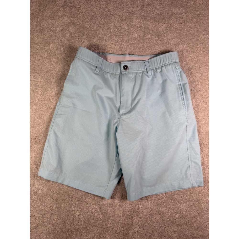 Under Armour Performance HeatGear Light Blue Shorts Size 32", Inseam 8" Vented